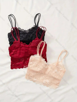 Restore Fashion Womens Lightly Padded Lace Bralette Women Full Coverage Lightly Padded Bra(Multicolor)