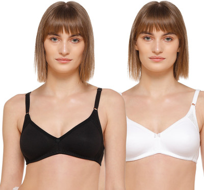 Salsa M1005 Women T-Shirt Non Padded Bra(Black, White)