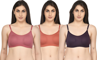 ASHMIRAS Pack of 3 Women Sports Non Padded Bra(Multicolor)