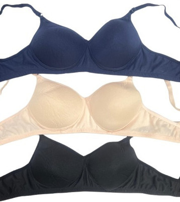 DreamBe Women Push-up Lightly Padded Bra(Black, Beige, Dark Blue)