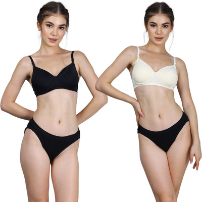 CARLTON LONDON Women Everyday Lightly Padded Bra(White, Black)