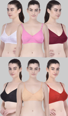 Zivosis Women Full Coverage Non Padded Bra(Red, White, Pink, Maroon, Gold, Black)