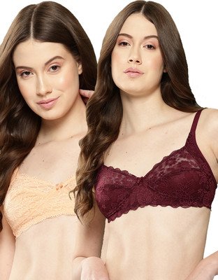 LEADING LADY Leading Lady Full Coverage Women Non Padded Non Wired Everyday Bra Women T-Shirt Non Padded Bra(Orange, Maroon)