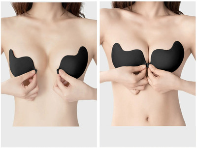 FIMBUL Black Push-Up Adhesive Bra Women Push-up Lightly Padded Bra(Black)