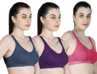 Vanila B Cup Size Seamless and Comfortable Cotton Slip-On(Size 36, Pack of 3) Women Sports Non Padded Bra(Multicolor)