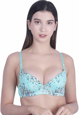 Pink PixiesCreation Women Push-up Lightly Padded Bra(Light Green)