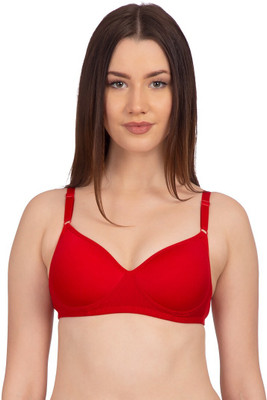 KOMLI Red Light Padded Full Coverage Women Minimizer Lightly Padded Bra(Red)
