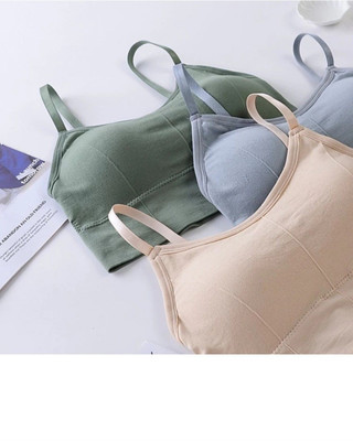 BRANKLY URJA WOMEN SOPRTS LIGHTLY PADDED BRA Women Cami Bra Lightly Padded Bra(Grey, Green, Beige)