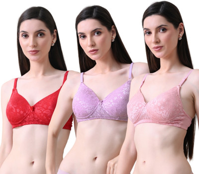 Curvy Love Seamless Everyday Women T-Shirt Lightly Padded Bra(Multicolor)