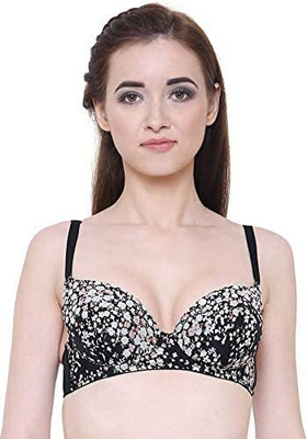 Pink PixiesCreation Women Push-up Lightly Padded Bra(Black)
