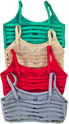 Restore Fashion 071 Women Bralette Lightly Padded Bra(Green, Beige, Red, Grey)