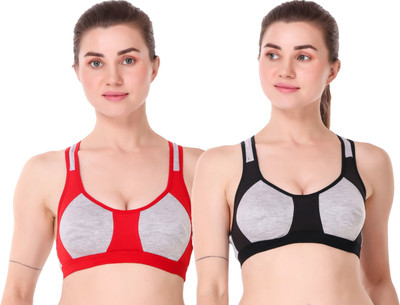 EMPISTO Laicy Women Sports Non Padded Bra(Red, Black)