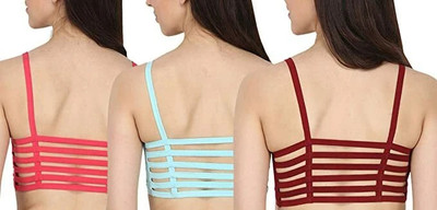 Us Fashion Women Cage Bra Lightly Padded Bra(Multicolor)