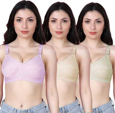 Shyam Sons FLAIR Dipali Women Minimizer Non Padded Bra(Purple, Brown, Yellow)