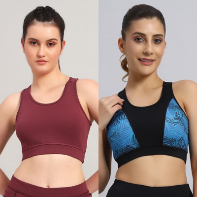 BEING RUNNER Women Sports Non Padded Bra(Multicolor, Maroon)