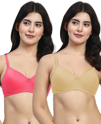 LILY maofcigamMino Women Everyday Heavily Padded Bra(Beige, Red)