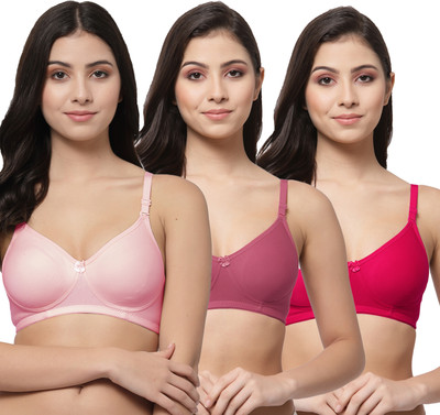 COLLEGE GIRL CG1301 Women T-Shirt Non Padded Bra(Pink, Maroon, Pink)
