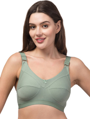 TOPLUCK Soft and Comfortable Bra Set in Three Elegant Shades Women Full Coverage Non Padded Bra(Light Green)