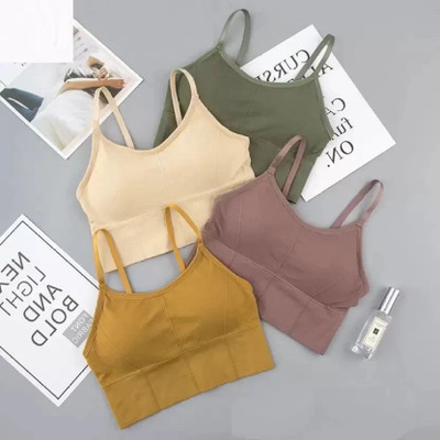 MAHEK CREATIVE Women Cami Bra Lightly Padded Bra(Beige, Green, Brown, Yellow)