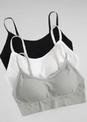 the gorsluxury 646 sports bra Women T-Shirt Lightly Padded Bra(Black, White, Grey)