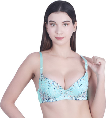 FANDOM 4U Women Push-up Lightly Padded Bra(Light Green)
