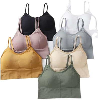 dripline 646 Sports Bra Women Sports Lightly Padded Bra(Black, White, Green, Brown)