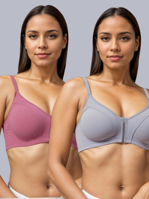 Eden EDEN10026ONIONPINKGREY Women T-Shirt Non Padded Bra(Multicolor)
