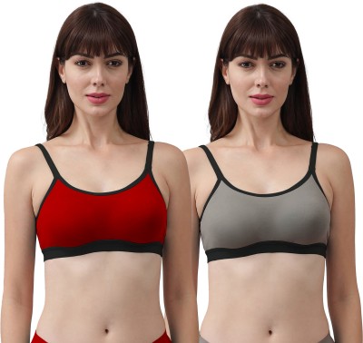 samvar Pnora Bra Women Minimizer Non Padded Bra(Red, Grey)