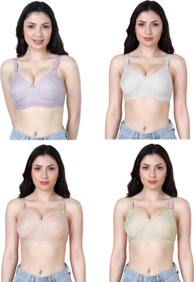 Shyam Sons FLAIR Dipali Women Minimizer Non Padded Bra(Purple, White, Yellow, Orange)