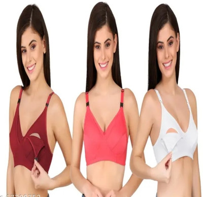 ORENZEE INNER Women Maternity/Nursing Non Padded Bra(Multicolor)