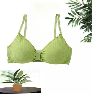 DARKVELLY JYOUKA402 Women Full Coverage Lightly Padded Bra(Green)