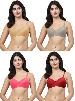 LILY maofcigam Women T-Shirt Lightly Padded Bra(Gold, Green, Red, Maroon)
