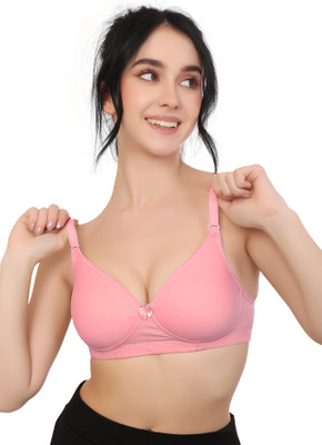 NOVITAFEELYOUNG Women’s Bra|Soft Cotton|Breathable Comfort – M Grey - 34 Women Everyday Lightly Padded Bra(Pink)
