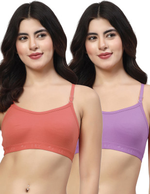 LILY 3321Mino Women Sports Non Padded Bra(Red, Purple)