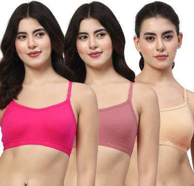 LILY 3321Mino Women Sports Non Padded Bra(Pink, Maroon, Orange)