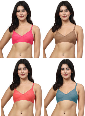 LILY anpas Women Everyday Non Padded Bra(Beige, Pink, Blue, Red)