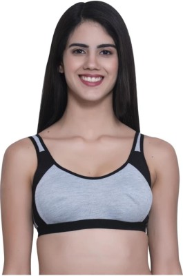 aarnav fashion SPORTS BRA (GREYBLACK) S Women Sports Heavily Padded Bra(Grey, Black)