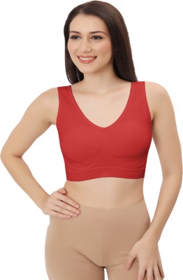 Bella Voste Women's Ultimate Comfort Bra|Sports & Yoga Breathable Bra|Everyday Comfort Women Sports Lightly Padded Bra(Red)