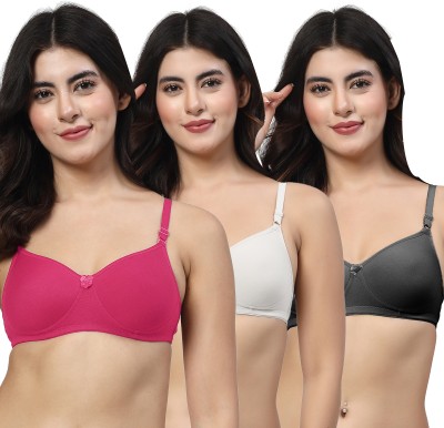 LILY DapYeh Women T-Shirt Heavily Padded Bra(Pink, White, Black)