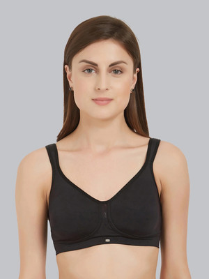 SOIE Woman's Full Coverage Minimizer Non-Padded Non-Wired Bra Women Everyday Non Padded Bra(Black)