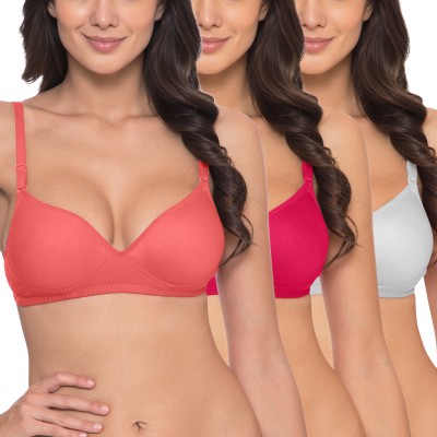 KOMLI Komli Heavily Padded Push-up Cotton Rich Bra Women Push-up Heavily Padded Bra(Multicolor)