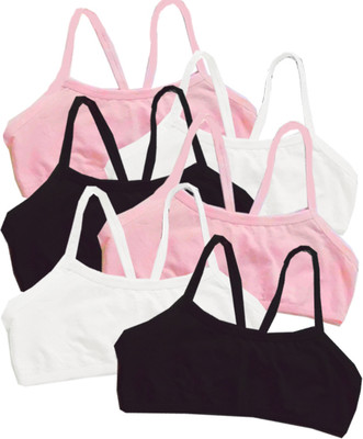 BRAASHEE PACK Of 6 Women's Girls cotton Blend mid coverage non padded bra Women Sports Non Padded Bra(Multicolor)