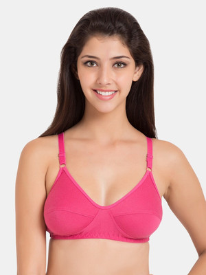 Elven ELVEN Cotton Non Padded Women Bra | Regular Bra | Seamed Bra | Pack of 1 Bra Women Everyday Non Padded Bra(Pink)