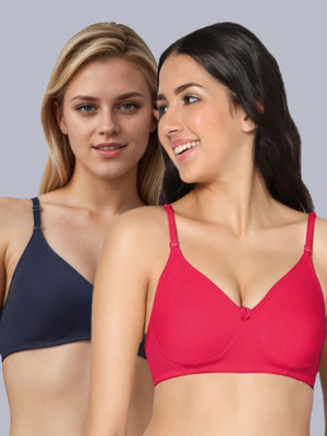 Eden EDEN01MAGENTANAVYBLUE Women T-Shirt Non Padded Bra(Pink, Blue)