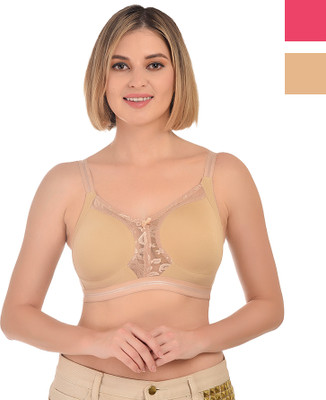 Komal Beauty Kareena women bra Women T-Shirt Non Padded Bra(Beige, Maroon)