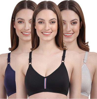 AMOUR SECRET Women T-Shirt Lightly Padded Bra(Black, Blue, Grey)