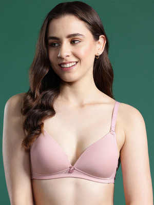 Dressberry DressBerry Lightly Padded Non-Wired Seamless All Day Comfort T-shirt Bra Women T-Shirt Lightly Padded Bra(Pink)