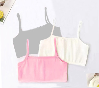 BRAAFEE Pack of 3 Girls Stretchable Cotton sports non padded beginner bra Girls Training/Beginners Non Padded Bra(Multicolor)