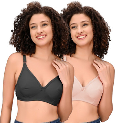Vanila bra Women Everyday Non Padded Bra(Black, Beige)