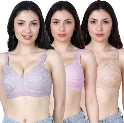 Shyam Sons FLAIR Dipali Women Minimizer Non Padded Bra(Purple, Purple, Orange)